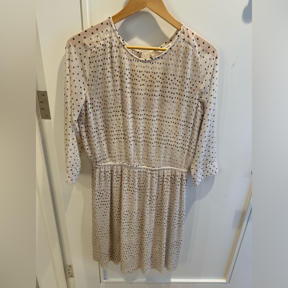 Club Monaco Cream Polka Dot Mini Dress